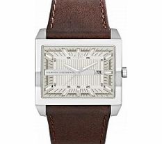Armani Exchange Mens Smart Tenno White Brown Watch
