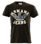 Faded Black T-Shirt with Large Logo