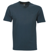 Armani Faded Blue V-Neck T-Shirt