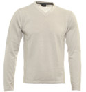 Armani Garlic Grey V-Neck Sweater