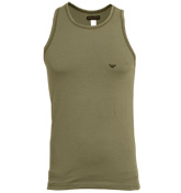 Green Sleeveless Underwear T-Shirt