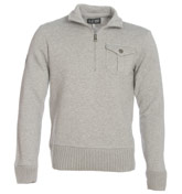 Armani Grey 1/4 Zip Fastening Sweatshirt