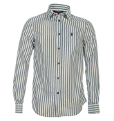 Armani Grey and Cream Stripe Shirt