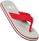 Armani Grey and Red Flip Flops