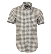 Armani Grey and White Check Shirt