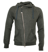 Armani Grey Full Zip Hooded Sweatshirt