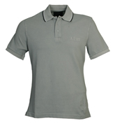 Armani Grey Pique Polo Shirt