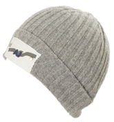 Armani Grey Ribbed Hat