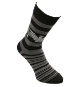 Armani Grey Striped Short Socks