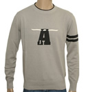 Armani Grey Sweater with Black Printed Logo