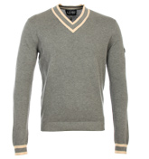 Armani Grey V-Neck Sweater