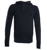 Armani Ink 4-Button Hooded Sweater