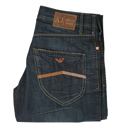 Armani (J02) Dark Super Slim Fit Button Fly Jeans