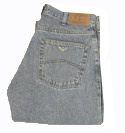 (J14) Washed Relaxed Fit Button Fly Jeans