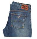 Armani (J21) Blue Straight Leg Button Fly Jeans