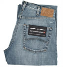 Armani (J70) Faded Blue Relaxed Straight Leg Zip Fly Jeans