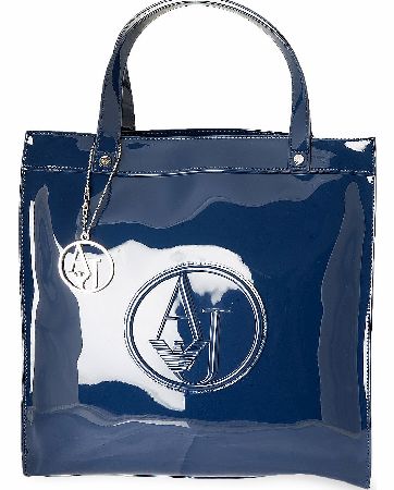 Armani Jeans ``AJ`` Patent Tote Bag - Blue