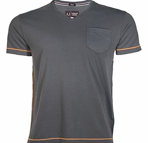 Armani T-shirt V-neck Contrast Stitch
