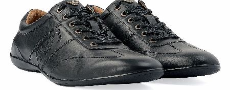 Armani Jeans Black Leather Trainers