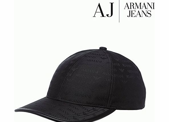 Armani Jeans Black Nylon BaseBall Cap One Size
