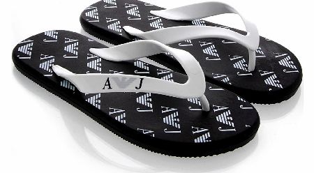 Armani Jeans Branded Flip Flops Black