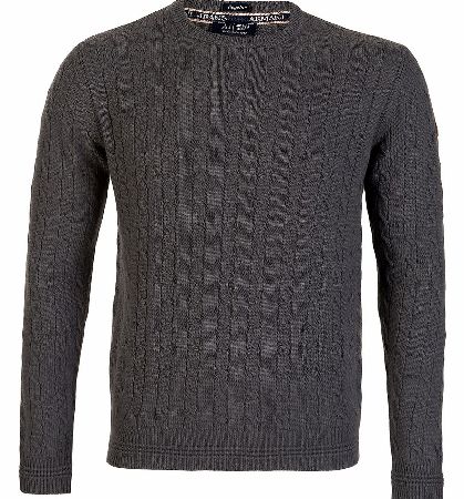 Armani Jeans Cable Knit Jumper Grey
