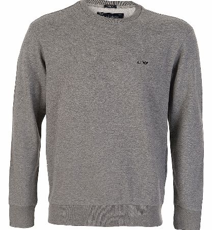 Armani Jeans Chest Logo Sweatshirt Marl Grey