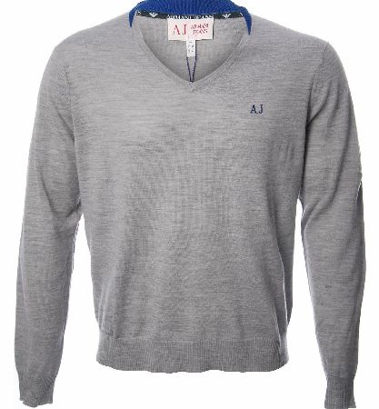 Armani Jeans Fine Knit V Neck Jumper