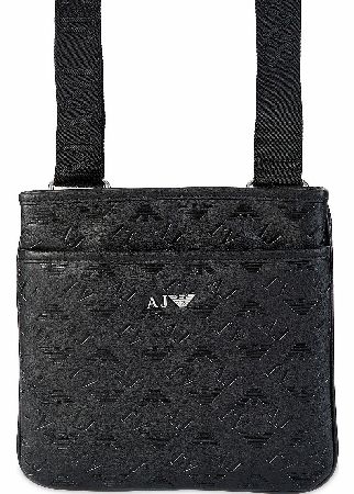 Armani Jeans Flat Crossbody All Over ``AJ`` Bag