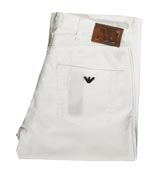 Armani Jeans (J70) White Straight Leg Trousers