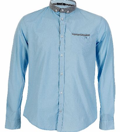Armani Jeans Jersey Collar Blue Shirt