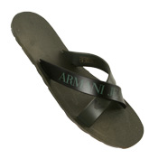 Armani Jeans Khaki Cross-Over Flip Flops