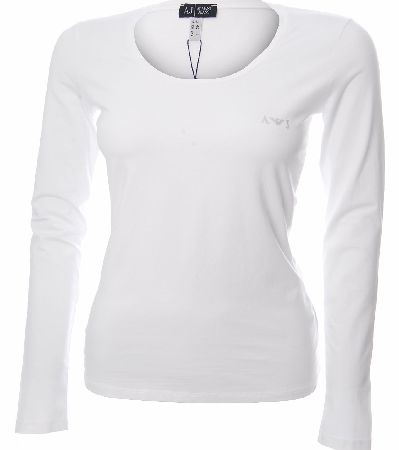 Armani Jeans Ladies Chest Logo Top
