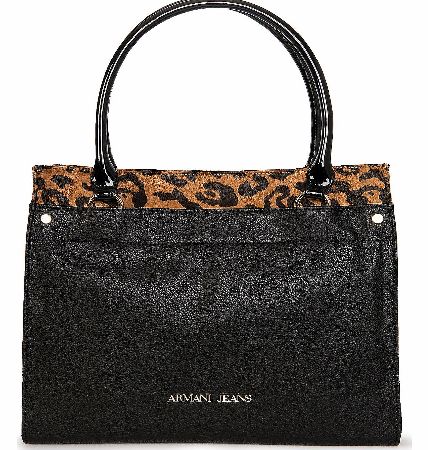 Armani Jeans Leopard Trim Black Bag