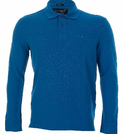Armani Jeans Long Sleeve Chest Logo Top Blue