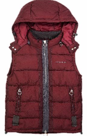 Armani Jeans Mens Burgundy Gilet