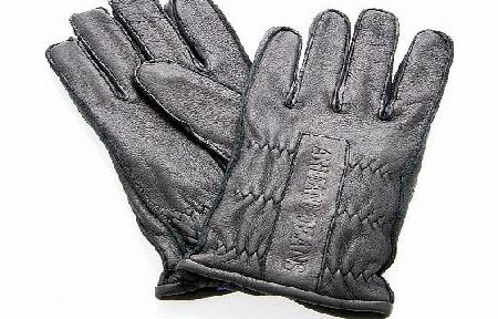 Armani Jeans Mens Logo Leather Gloves