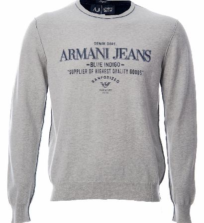 Armani Jeans Text Print Sweatshirt Grey