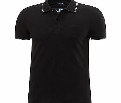 Armani Jeans Tipped Collar Polo Shirt, Black