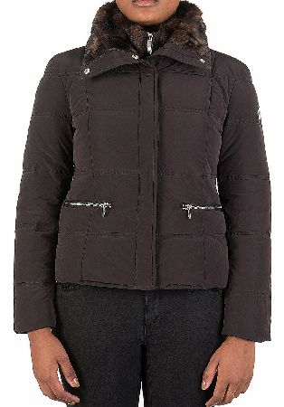 Armani Jeans Womens Faux Fur Puffa Jacket