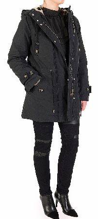 Armani Jeans Womens Leopard Lined Parka