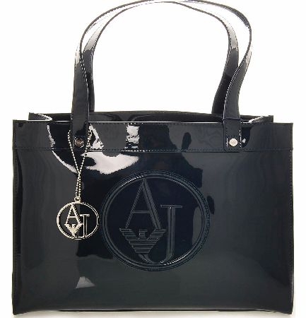 Armani Jeans Womens Patent Logo Shopper