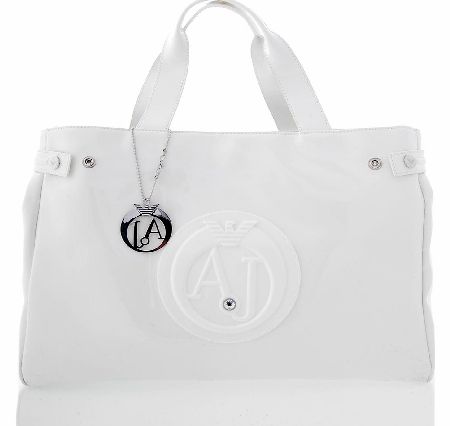 Armani Jeans Womens White Patent Handbag