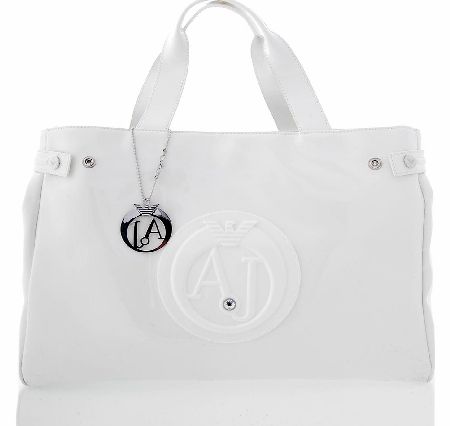 Armani Jeans Womens White Patent Handbag