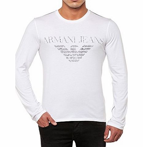 Armani Jeans Z6H72 UL Slim Fit Long Sleeve T-Shirt (X-Large, White)