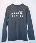 Armani Kids Navy Long Sleeve Cotton T-Shirt