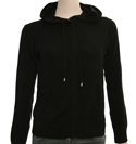 Armani Ladies Armani Black Full Zip Hooded Sweater