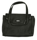 Armani Ladies Armani Black Hessian Handbag with Leather Trim