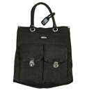 Armani Ladies Armani Black Hessian Shopper Style Handbag