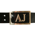 Armani Ladies Armani Black Patent Leather Belt